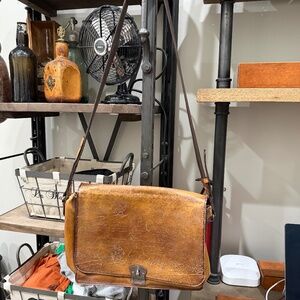 Men's Berluti Shoulder Messenger Bag Calligraphy Venezia Brown Leather.
